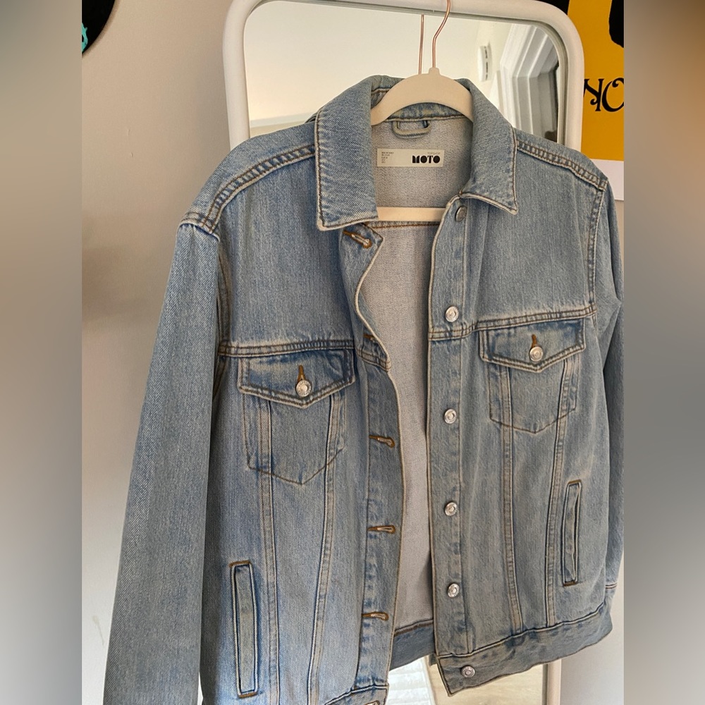 Topshop Moto Oversized Denim Jacket